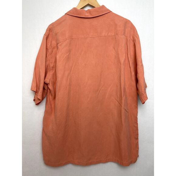 Bugatchi Uomo Short Sleeve Button Up Front Coral Mens XLarge - Picture 4 of 7
